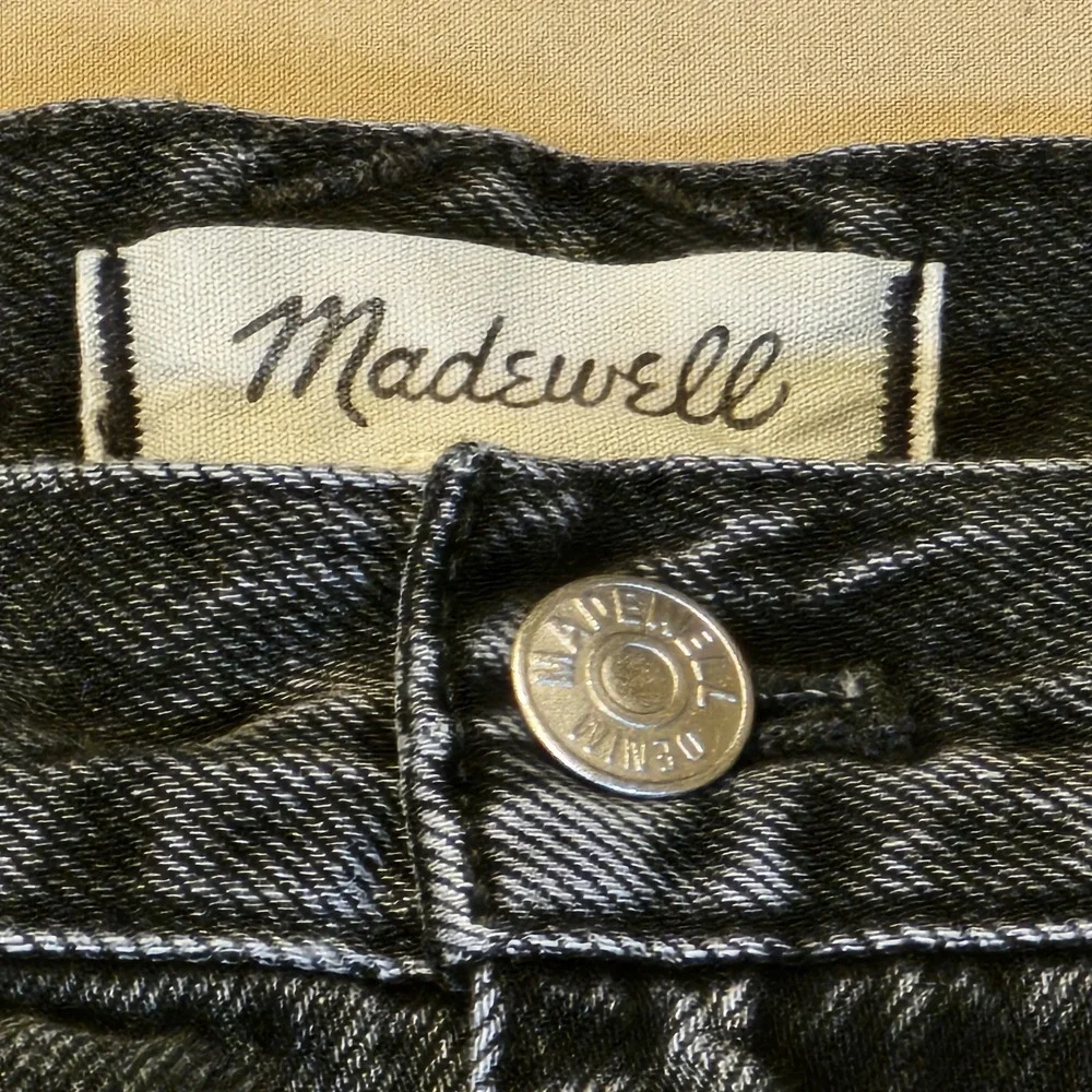 Madewell Womens Low Slung Straight Cargo Jeans Ranney Wash Snap Pockets‎ Size 26